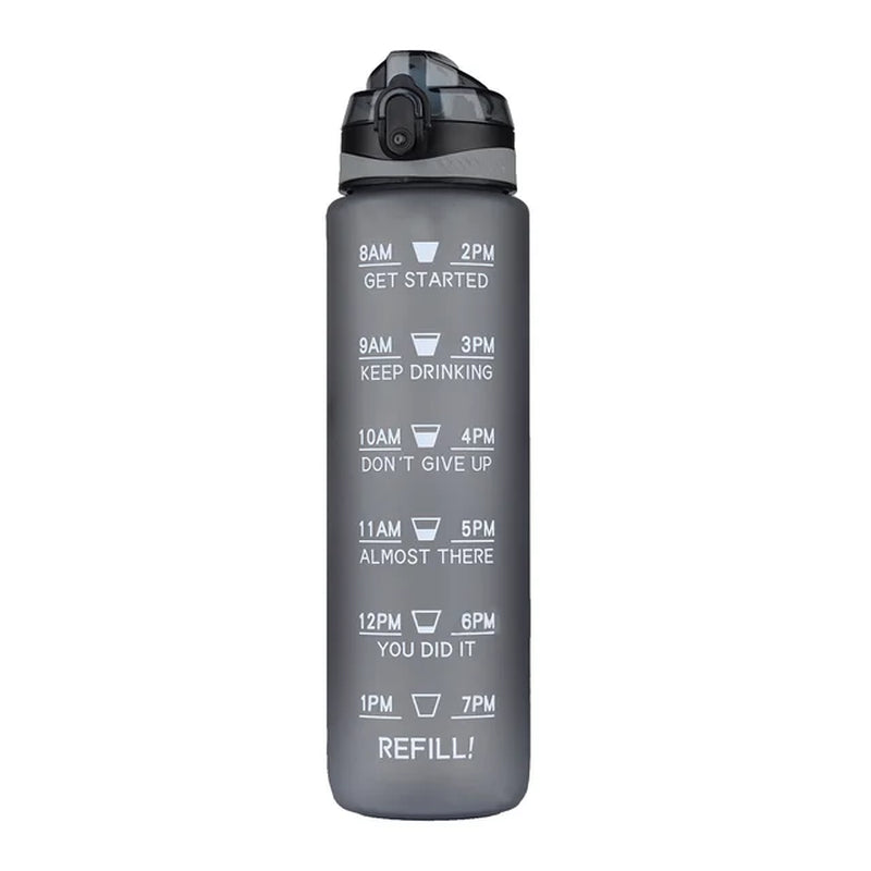 Motivational Tritan Water Bottle with Time Marker Leakproof Bottle for Fitness Sports Motivational Water Bottle with Time Marker