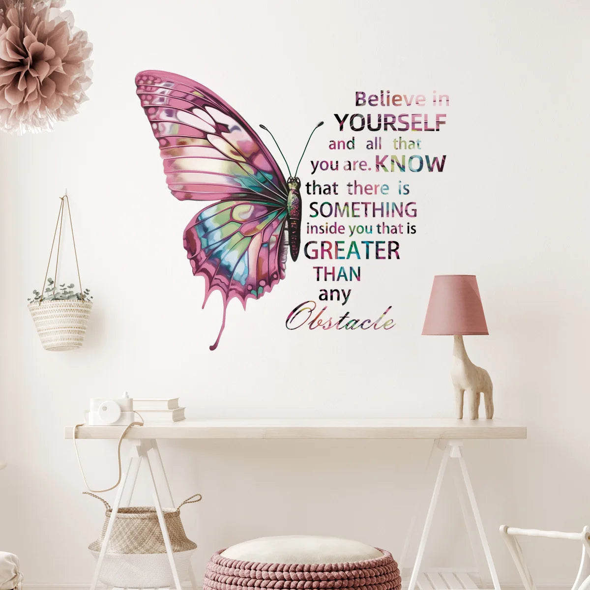 Purple Butterfly Wall Stickers for Bedroom Living Room Decoration Girls Room Wall Decals Daughter Room Wallpaper PVC Murals