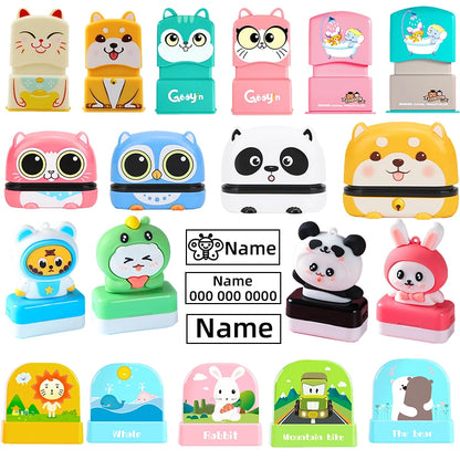 Children'S Name Seal Custom Student'S Name Stamp Kindergarten Clothes Waterproof Name Sticker Kawaii Montessori Stamp Gift