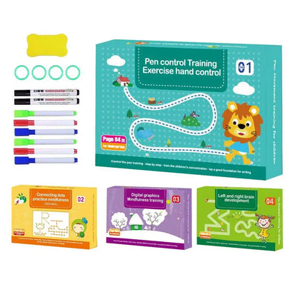 Children Drawing Reusable Practice Workbook Scribble Smart Workbook Control Training Book Education Stationery for Toddler Kids