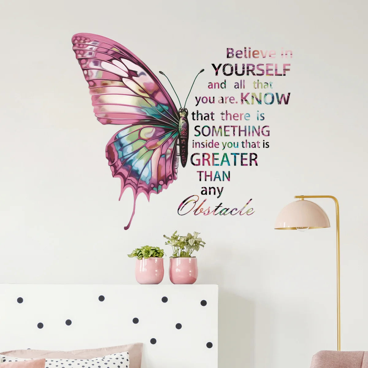 Purple Butterfly Wall Stickers for Bedroom Living Room Decoration Girls Room Wall Decals Daughter Room Wallpaper PVC Murals