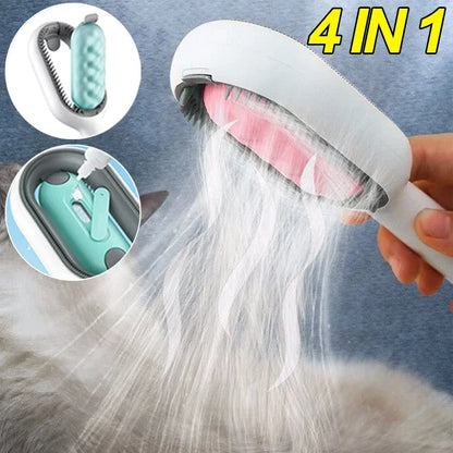 4 in 1 Pet Hair Removal Brushes with Water Tank Double Sided Dog Cat Grooming Massage Comb Cleaning Floating Hair Pet Supplies