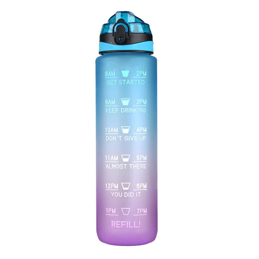 Motivational Tritan Water Bottle with Time Marker Leakproof Bottle for Fitness Sports Motivational Water Bottle with Time Marker