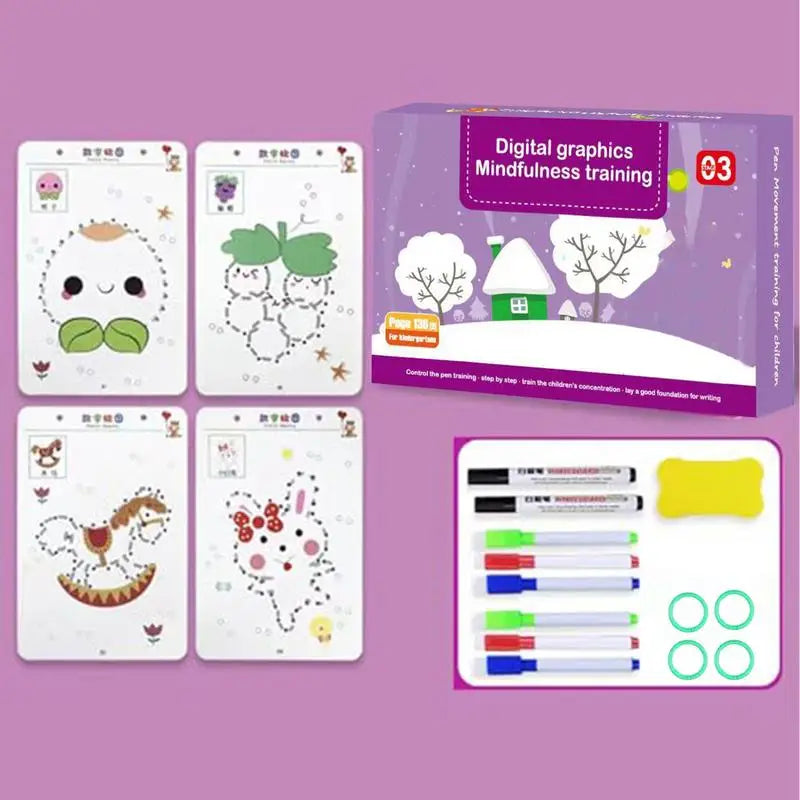 Children Drawing Reusable Practice Workbook Scribble Smart Workbook Control Training Book Education Stationery for Toddler Kids