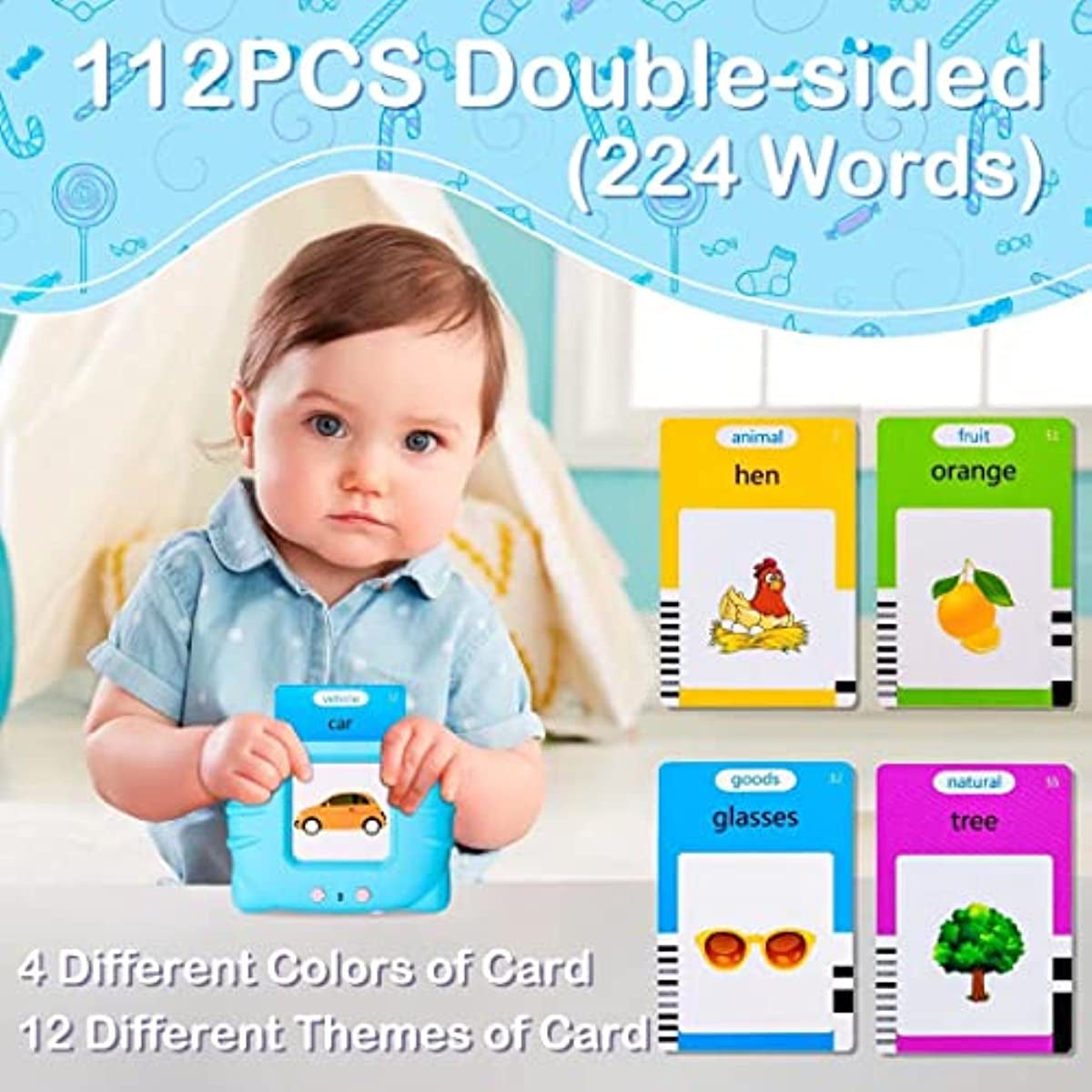 Talking Flash Cards Early Educational Toys Baby Boys Girls Preschool Learning Reading Machine Interactive Gift